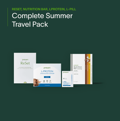 Complete Summer Travel Pack with nutrition bars and supplements for healthy summer adventures